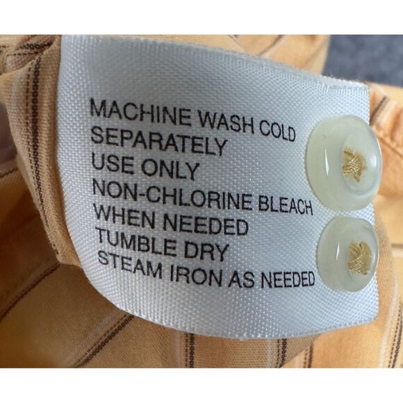 Vtg J. Ferrar Dress Shirt Mens L 16-16.5 Orange Pinstripe Modern Fit Button-Up - Picture 7 of 11